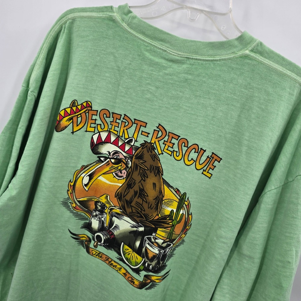 Crazy Shirt Tshirt Mens 2XL Desert Rescue Key Lime Dyed Graphic Green